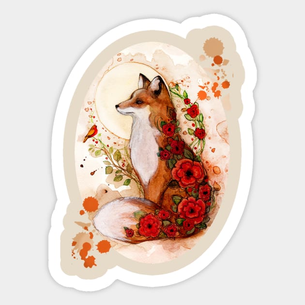 Floral Fox Sticker by TatianaBS